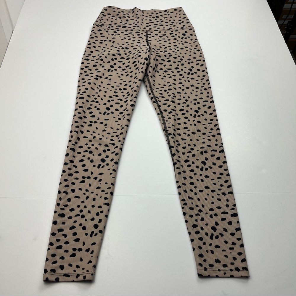 Beach Riot Ribbed Ayla Leggings Womens Size Medium Taupe Spot Stretch *TINY FLAW